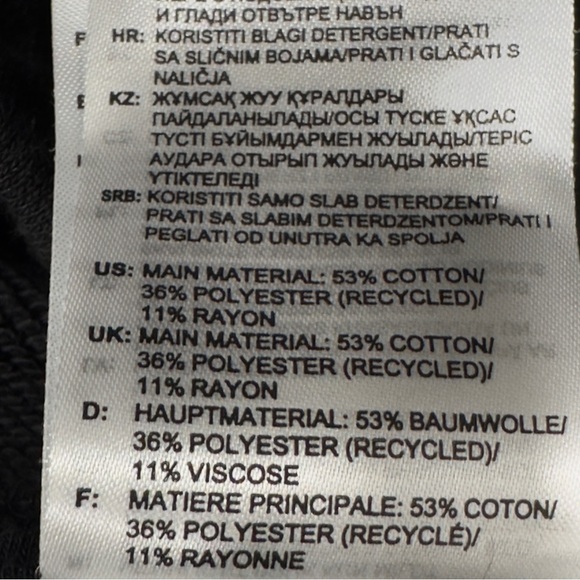 ADIDAS-CHANDAIL Hoodie Unisex Size 2XL Black Essentials Giant Logo Cotton Blend - Picture 11 of 13